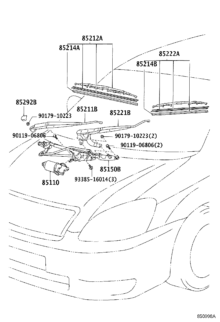 85214-44130 RUBBER, WIPER, RH product image