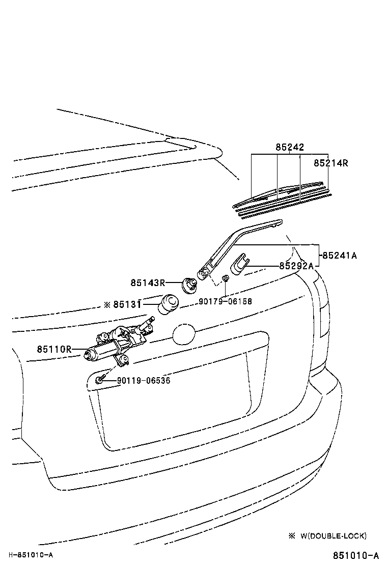 85214-02120 RUBBER, REAR WIPER product image