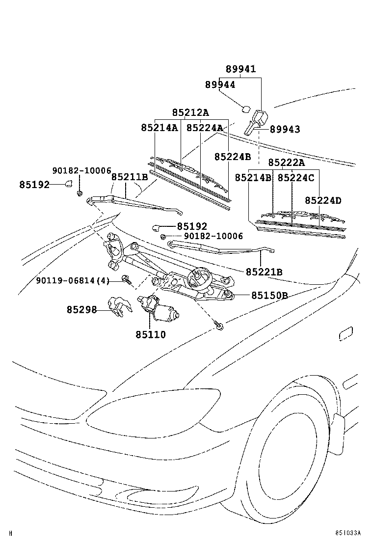 85214-06040 RUBBER, WIPER, RH product image