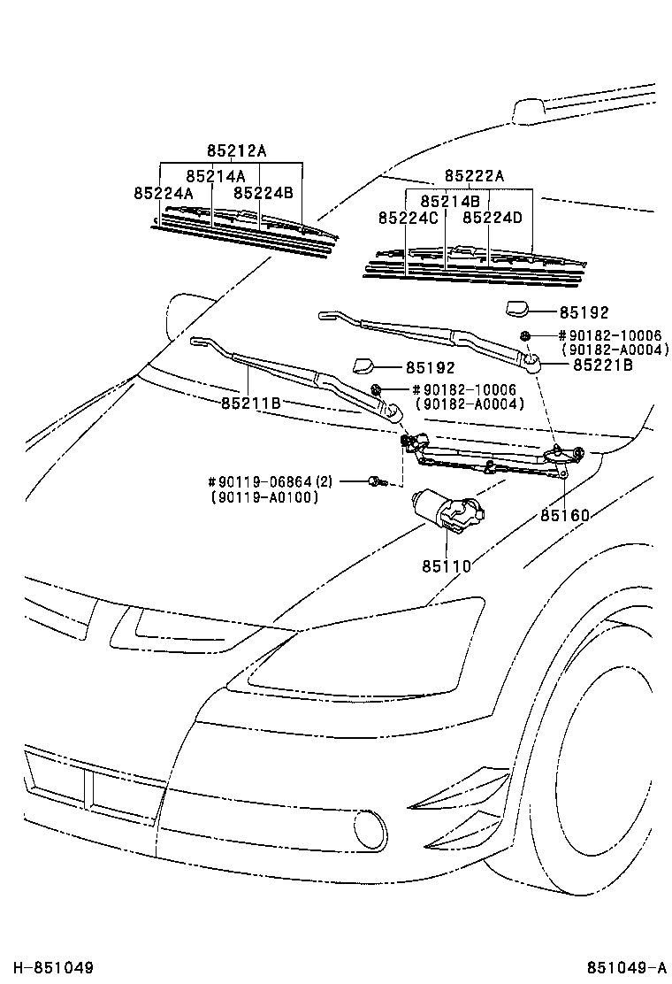 85214-02140 RUBBER, WIPER, RH product image