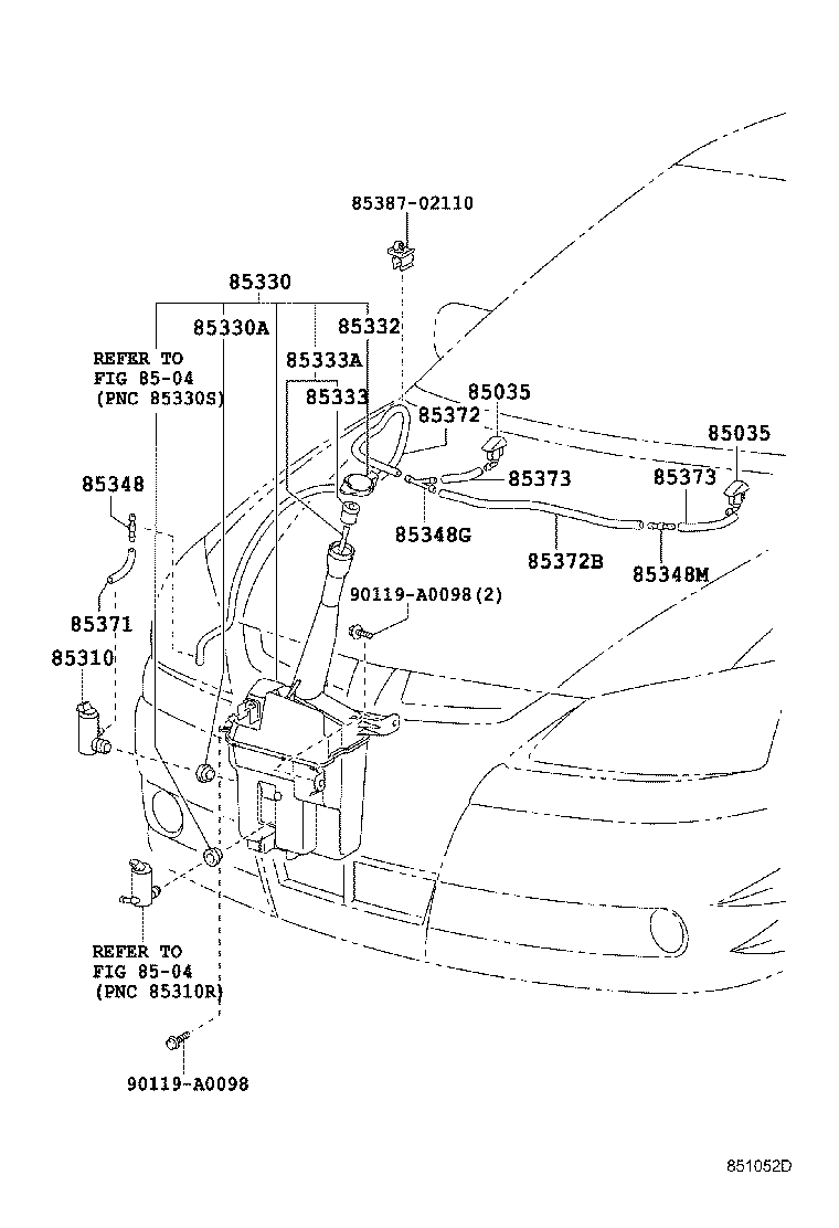 85330-AA010 MOTOR AND PUMP ASSY, WINDSHIELD WASHER product image