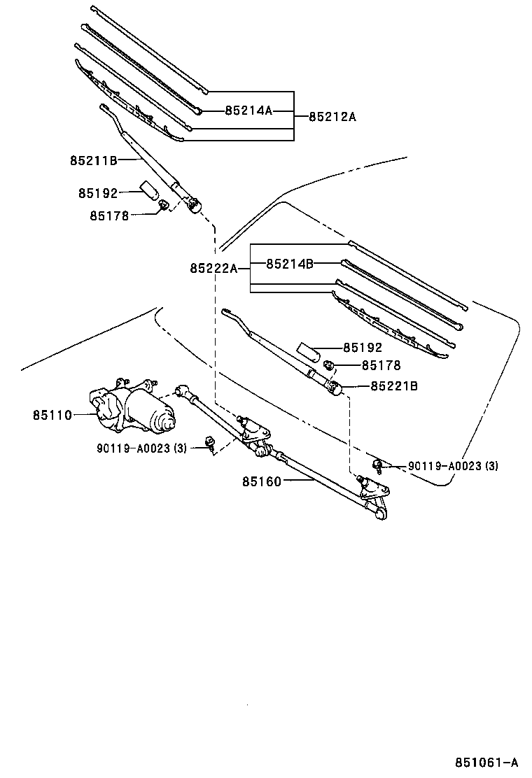 85214-0C010 RUBBER, WIPER, RH product image