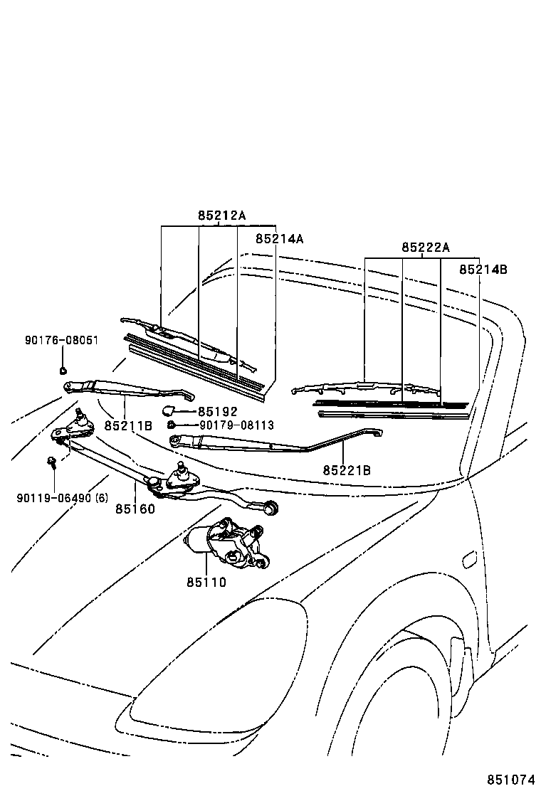 85214-17050 RUBBER, WIPER, RH product image