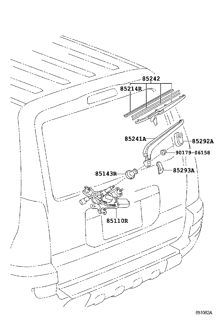 85143-35070 GROMMET, REAR WIPER MOTOR product image