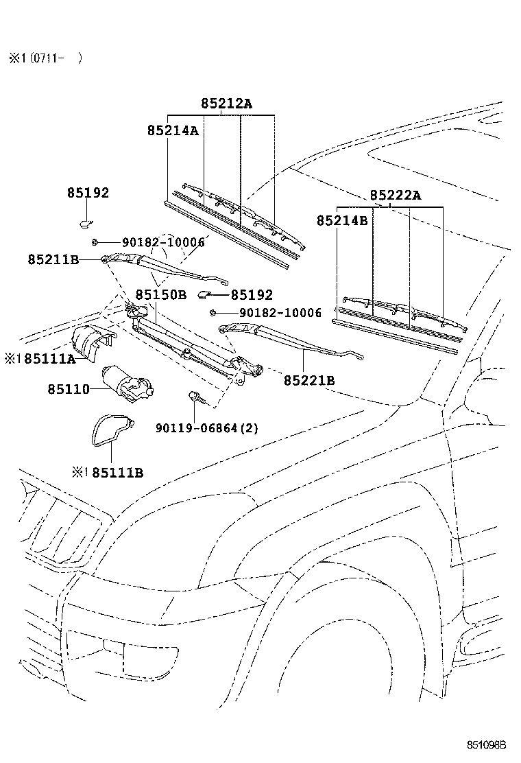 85212-60140 BLADE, FR WIPER, RH product image