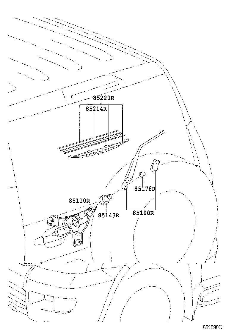 85242-60071 BLADE ASSY, REAR WIPER product image