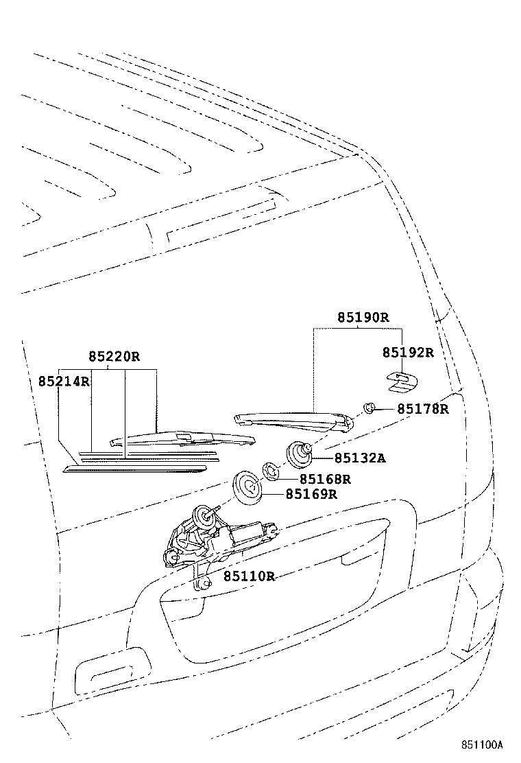 85242-60071 BLADE ASSY, REAR WIPER product image