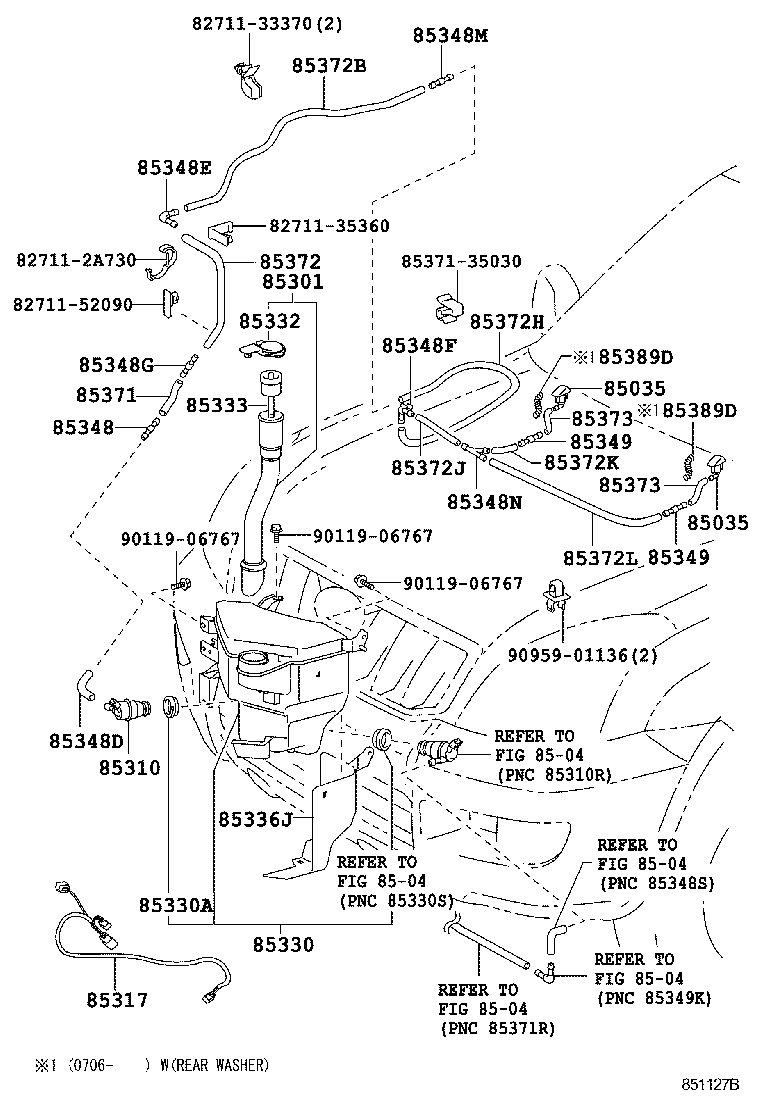 85330-60170 MOTOR AND PUMP ASSY, WINDSHIELD WASHER product image