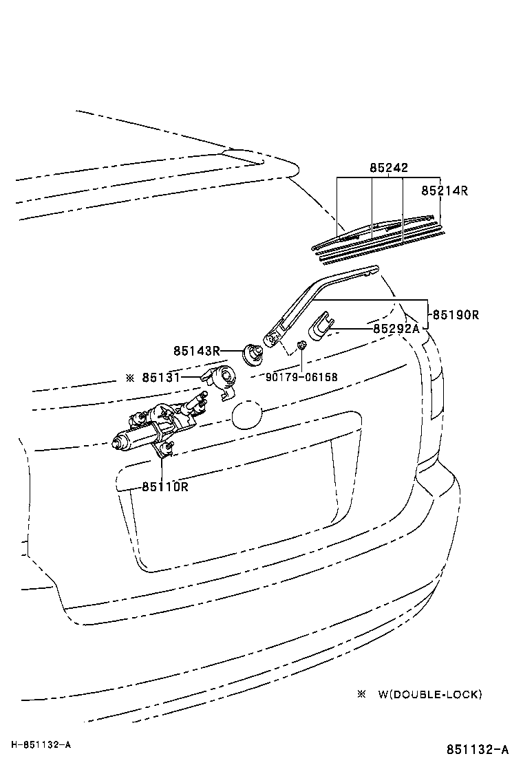 85241-13060 ARM ASSY, REAR WIPER product image