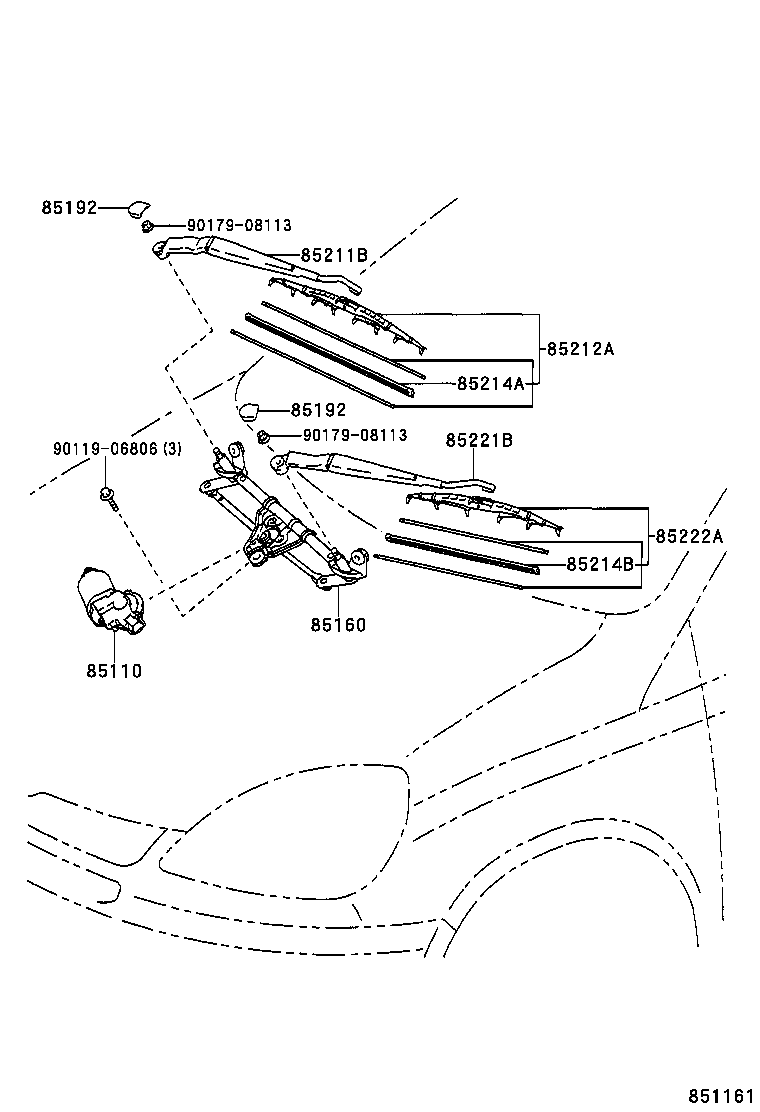 85214-44020 RUBBER, WIPER, RH product image