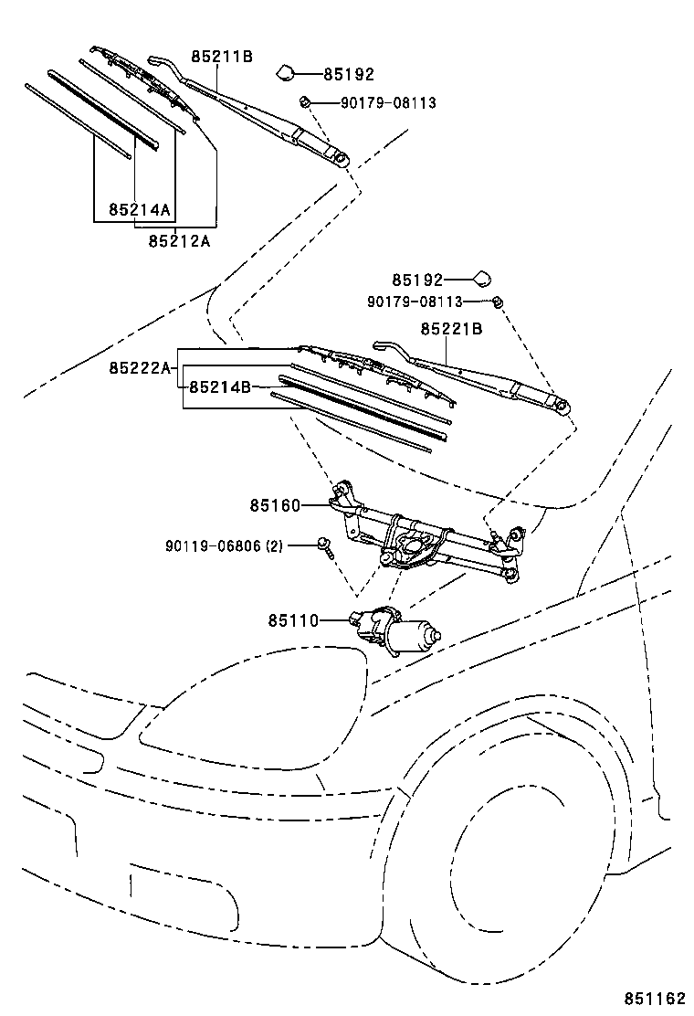 85214-44020 RUBBER, WIPER, RH product image