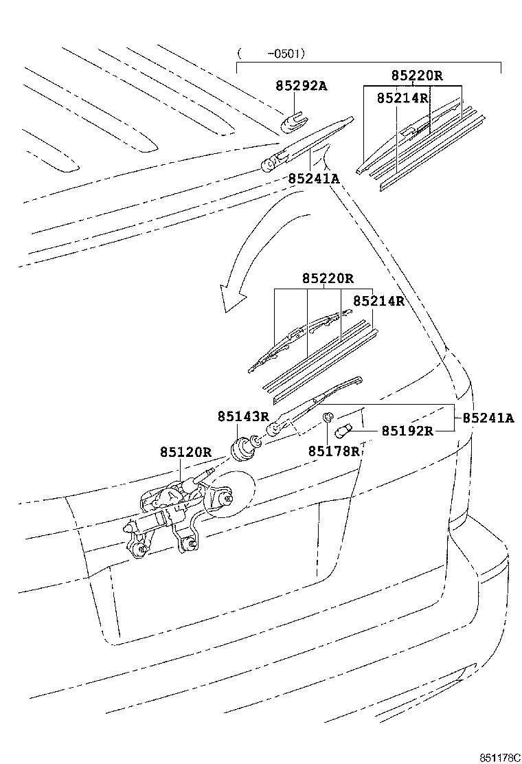 85143-AE010 GROMMET, REAR WIPER MOTOR product image