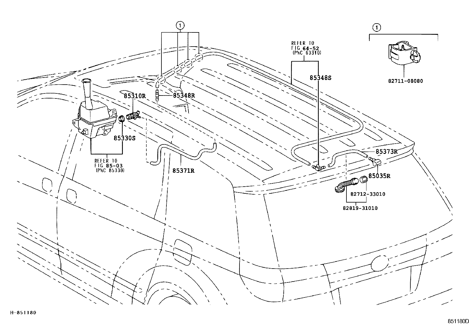 85391-AE011 NOZZLE SUB-ASSY, REAR WASHER product image