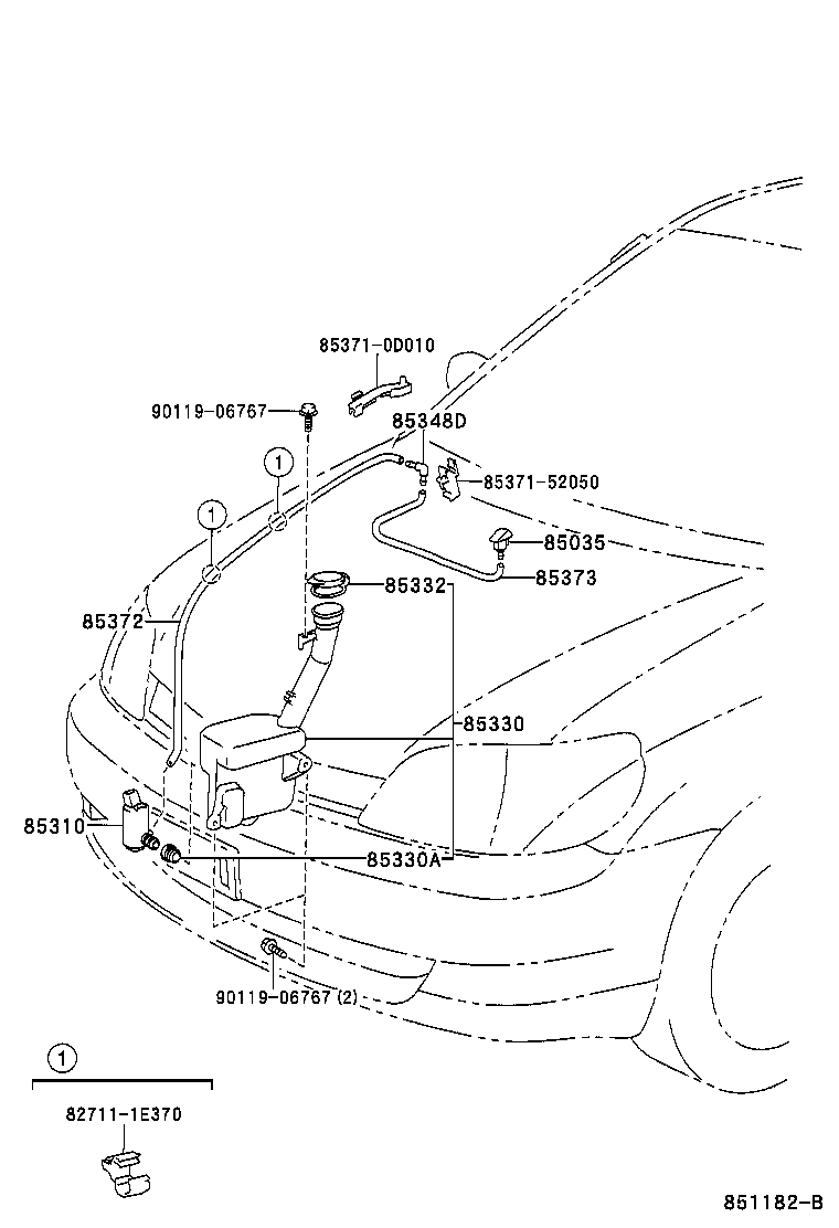 85315-0D040 JAR ASSY, WINDSHIELD WASHER product image