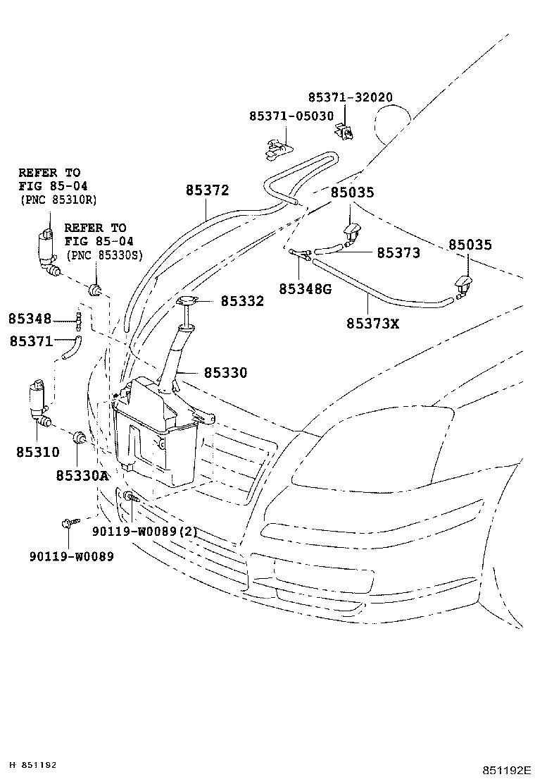85315-05110 JAR ASSY, WINDSHIELD WASHER product image