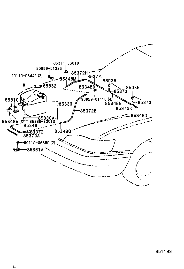 85377-06030 JOINT, WINDSHIELD WASHER ELBOW, NO.1 product image