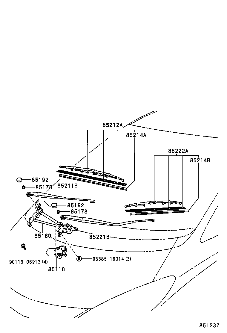 85214-28030 RUBBER, WIPER, RH product image