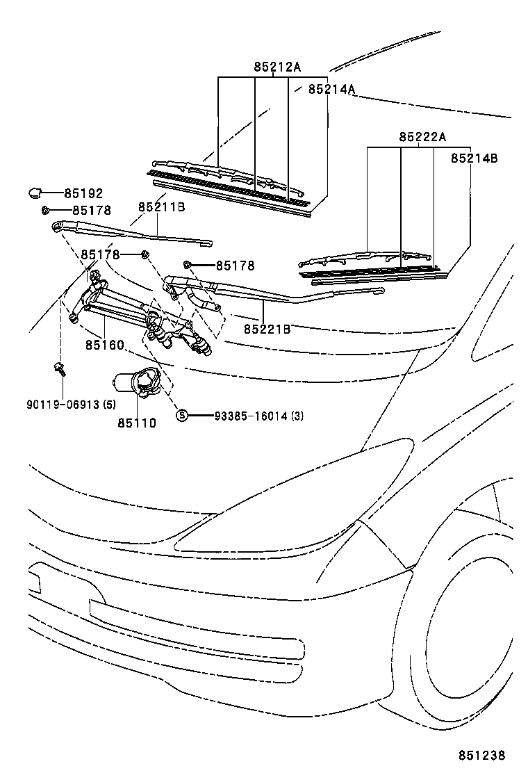 85214-28030 RUBBER, WIPER, RH product image
