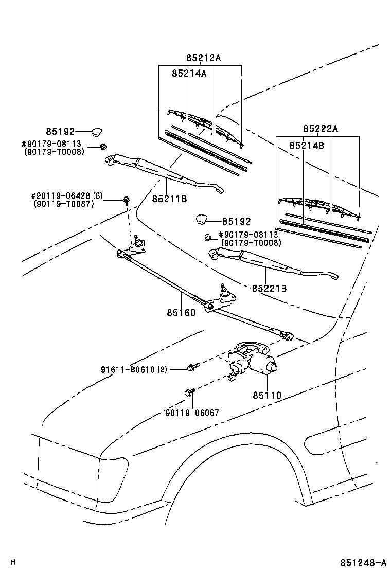 85214-0B040 RUBBER, WIPER, RH product image
