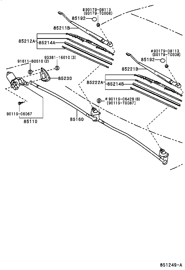 85214-0B040 RUBBER, WIPER, RH product image