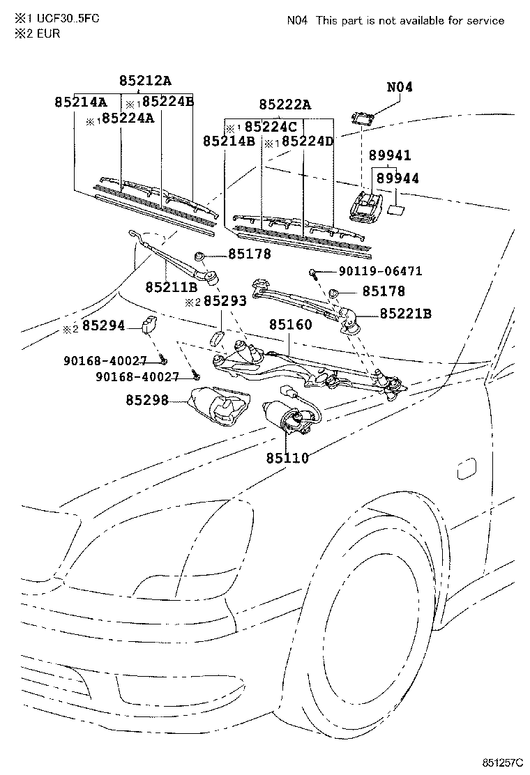85214-50120 RUBBER, WIPER, RH product image