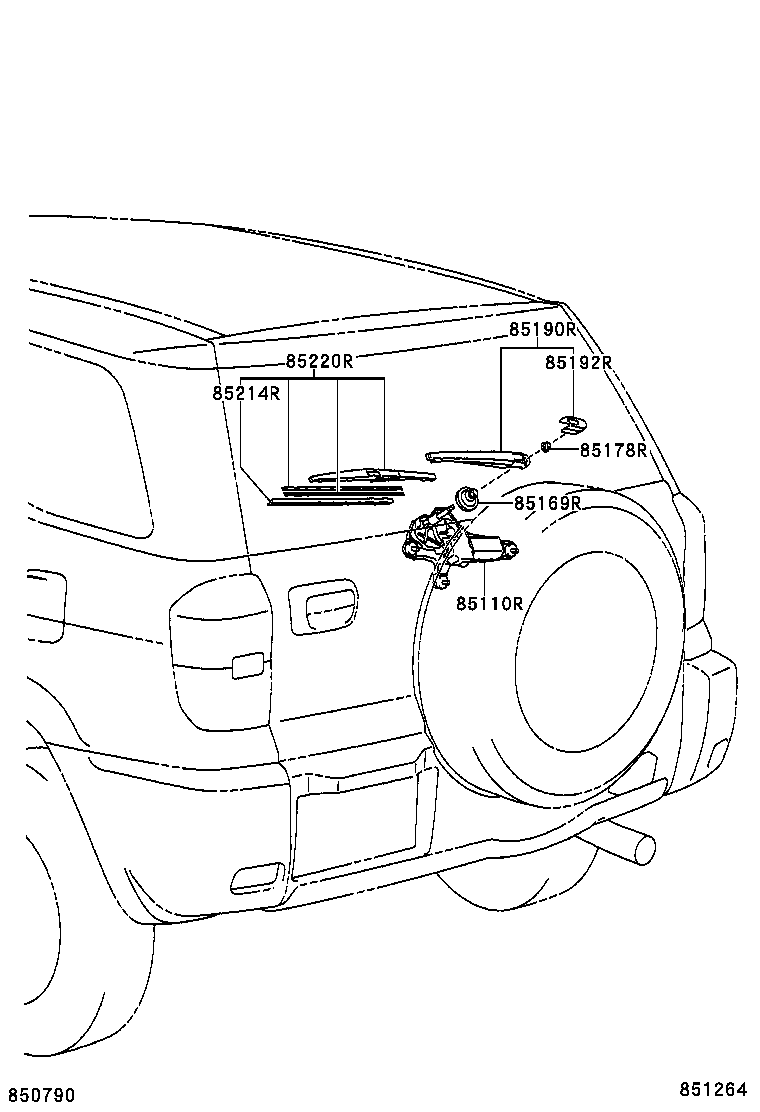 85224-42040 PLATE, REAR WIPER RUBBER BACKING, NO.1 product image