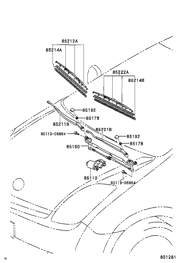 85212-13031 BLADE, FR WIPER, RH product image