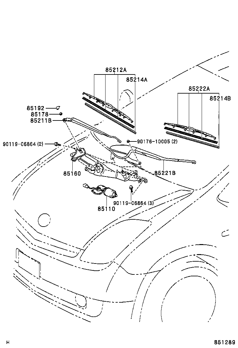85212-13031 BLADE, FR WIPER, RH product image