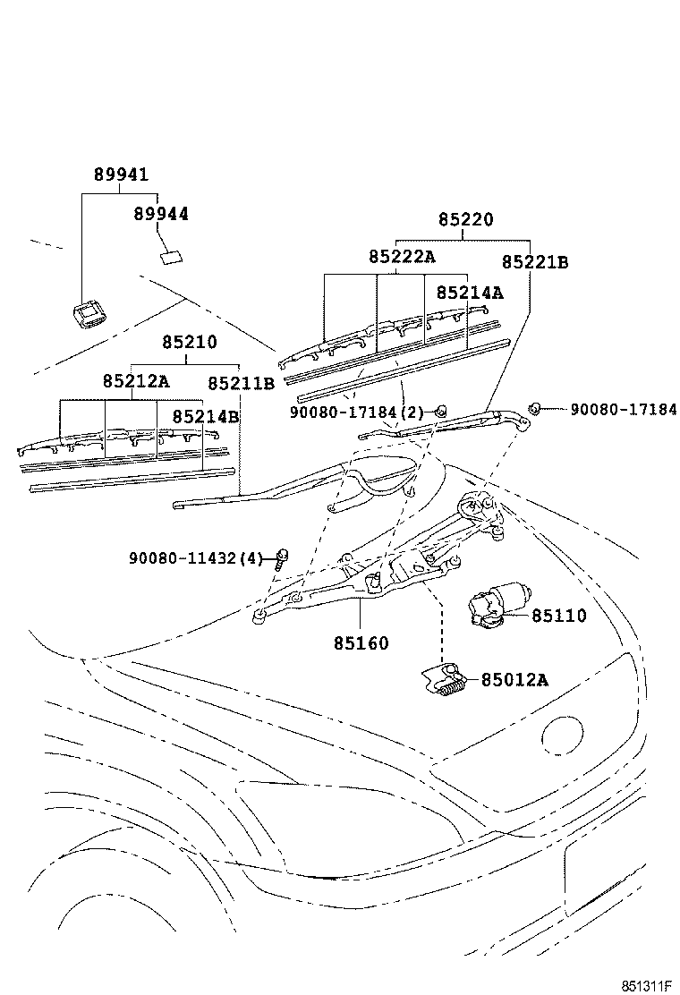 85214-AE010 RUBBER, WIPER, RH product image