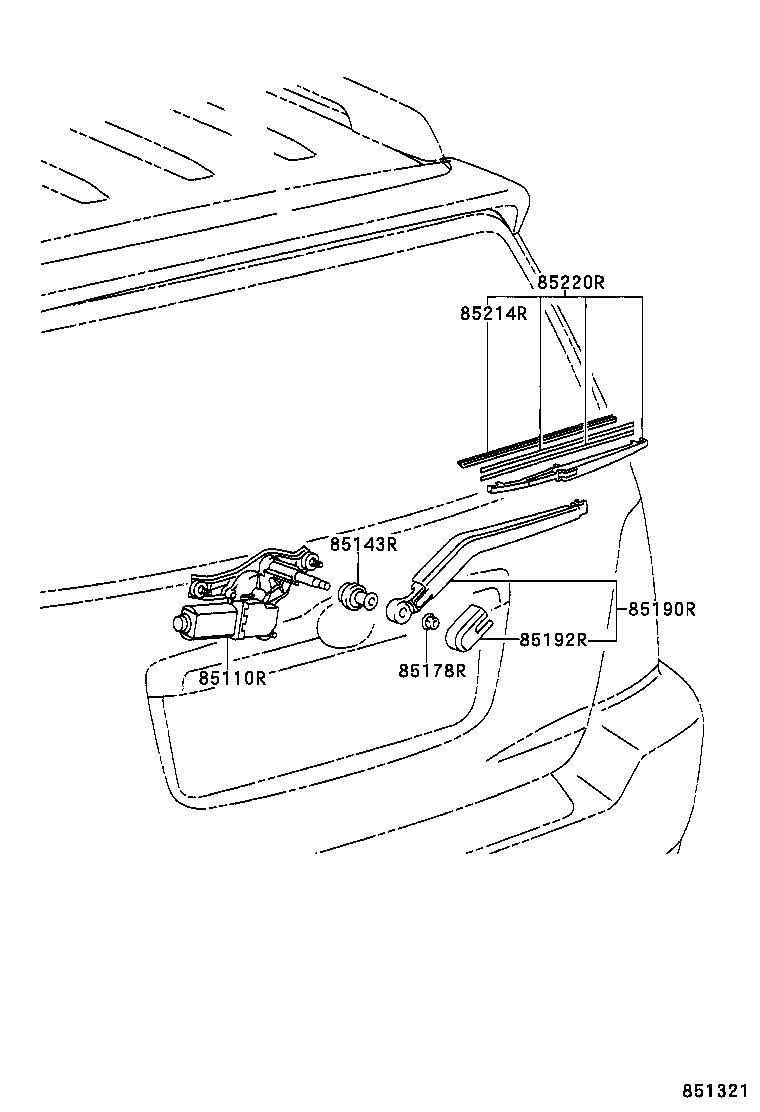 85242-48020 BLADE ASSY, REAR WIPER product image