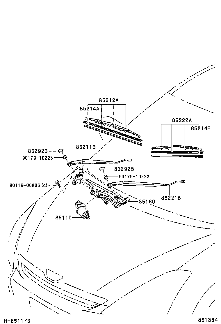 85212-68040 BLADE, FR WIPER, RH product image