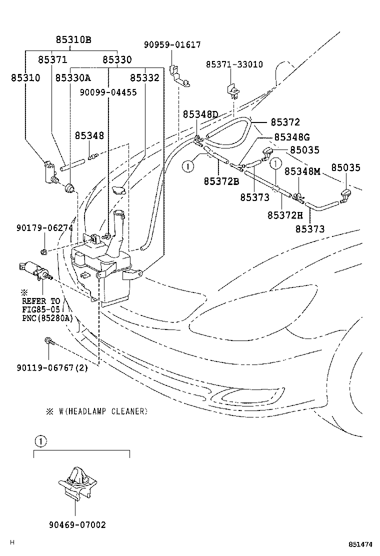 85315-33280 JAR ASSY, WINDSHIELD WASHER product image