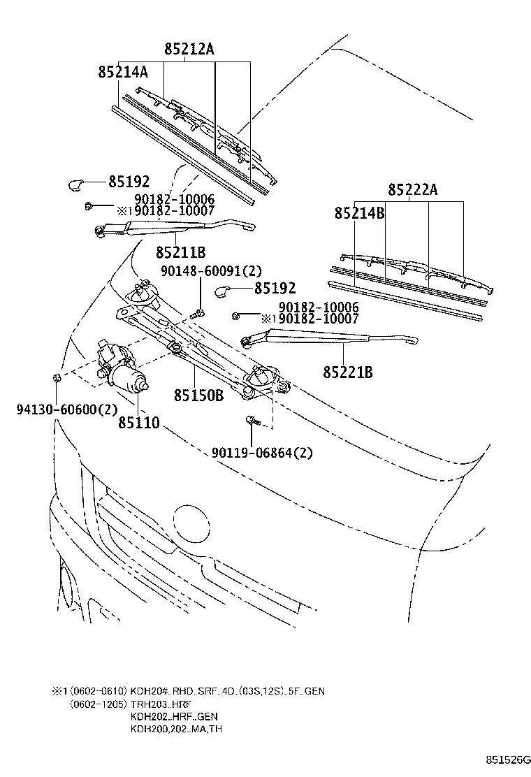 85212-26130 BLADE, FR WIPER, RH product image