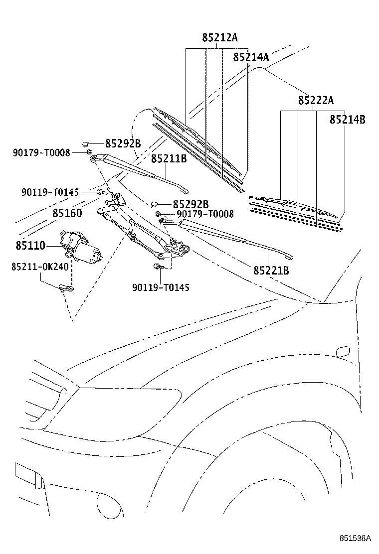 85150-0K011 LINK ASSY, WINDSHIELD WIPER product image