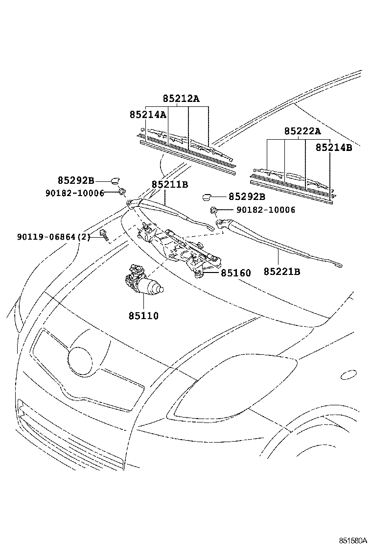 85214-68011 RUBBER, WIPER, RH product image