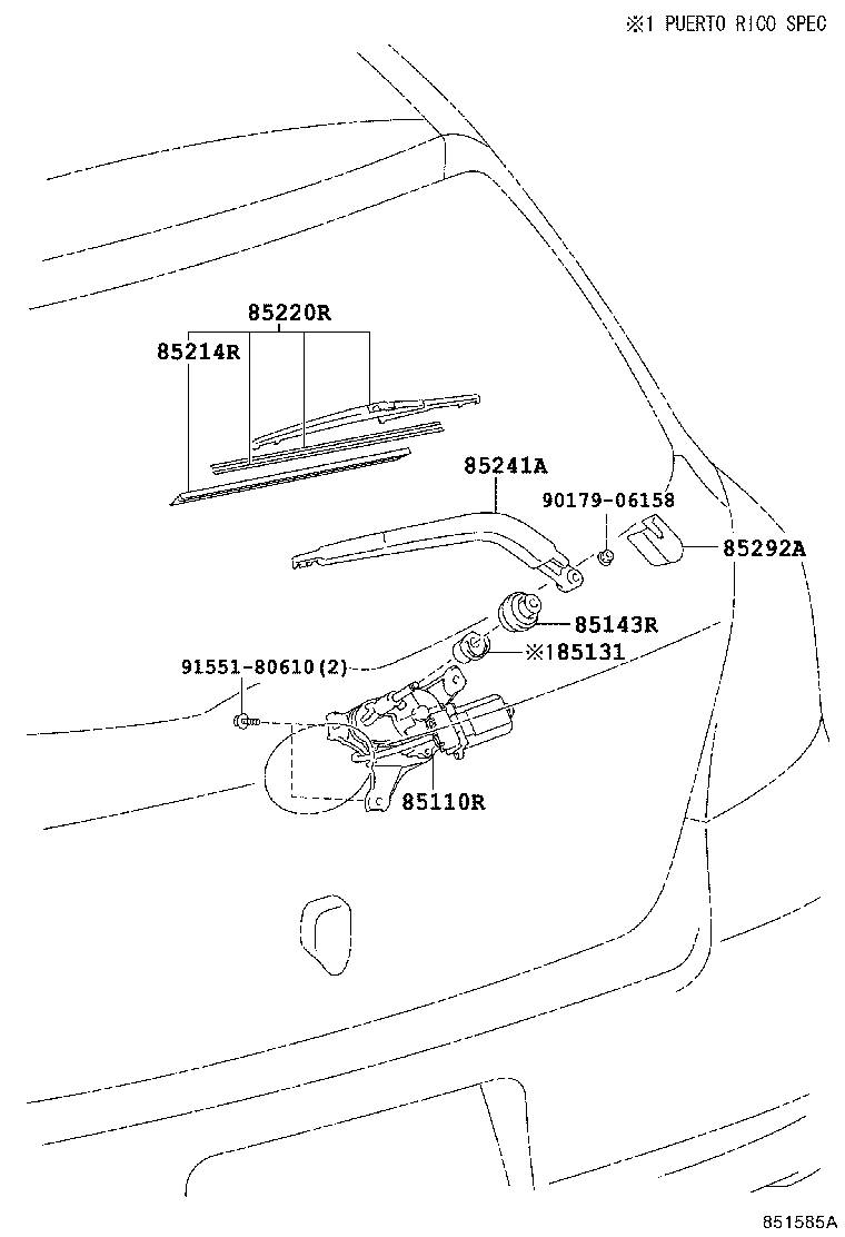 85292-52010 CAP, REAR WIPER ARM HEAD product image