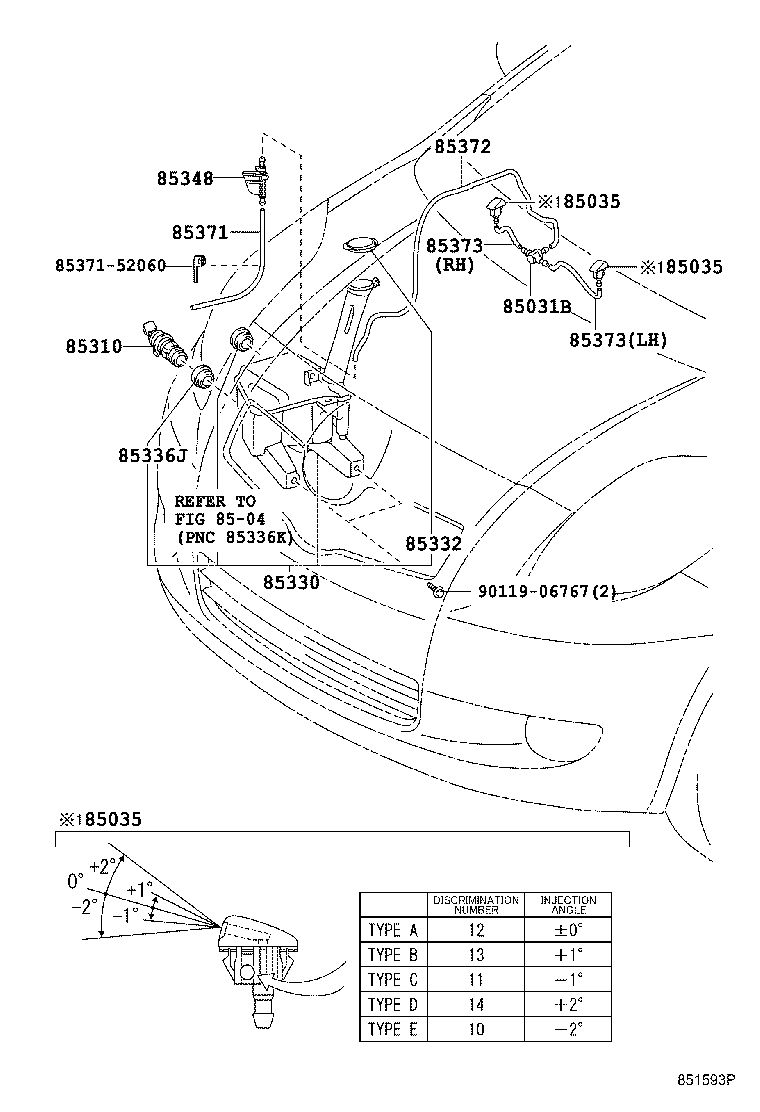 85381-52280 NOZZLE SUB-ASSY, WASHER product image