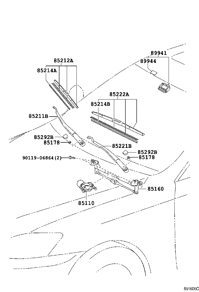85212-53070 BLADE, FR WIPER, RH product image