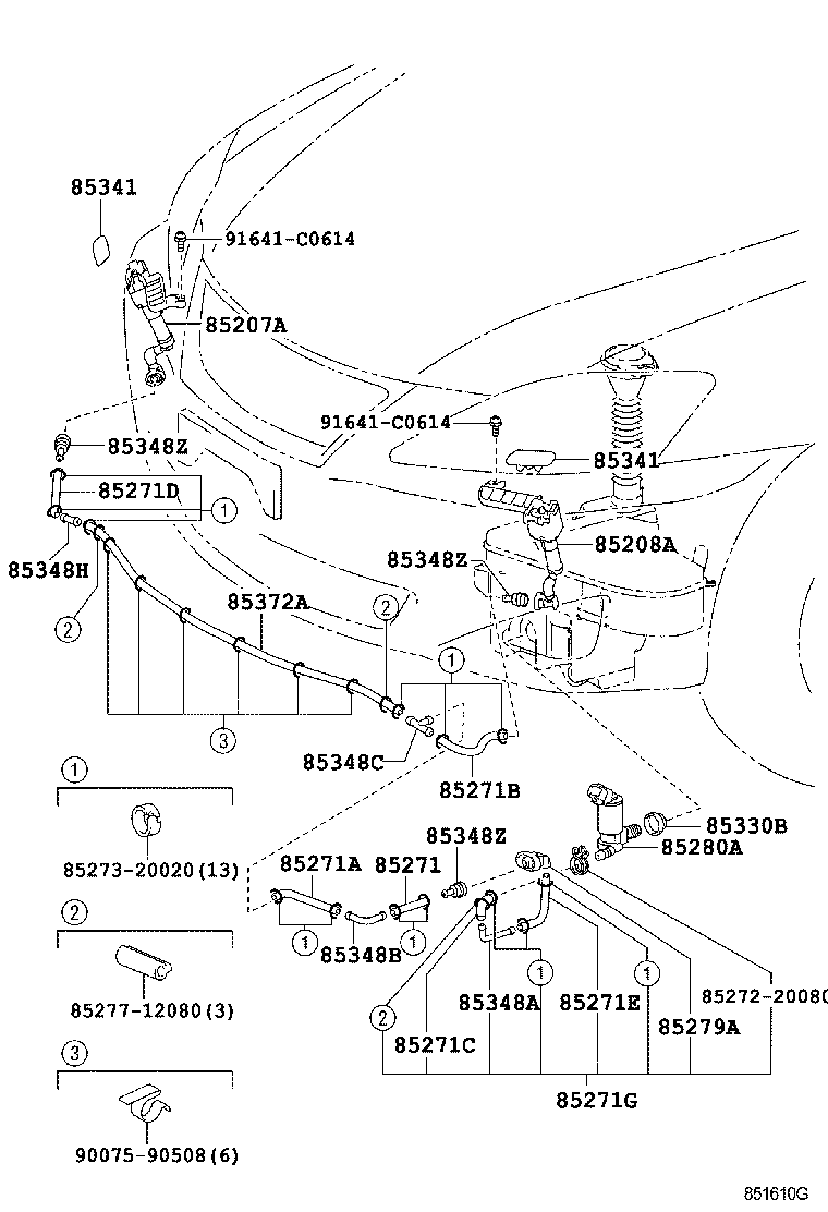85280-30040 MOTOR AND PUMP ASSY, HEADLAMP CLEANER product image
