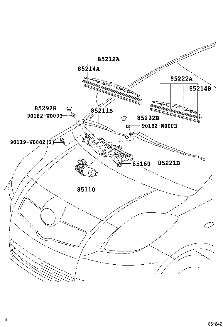 85214-0D091 RUBBER, WIPER, RH product image