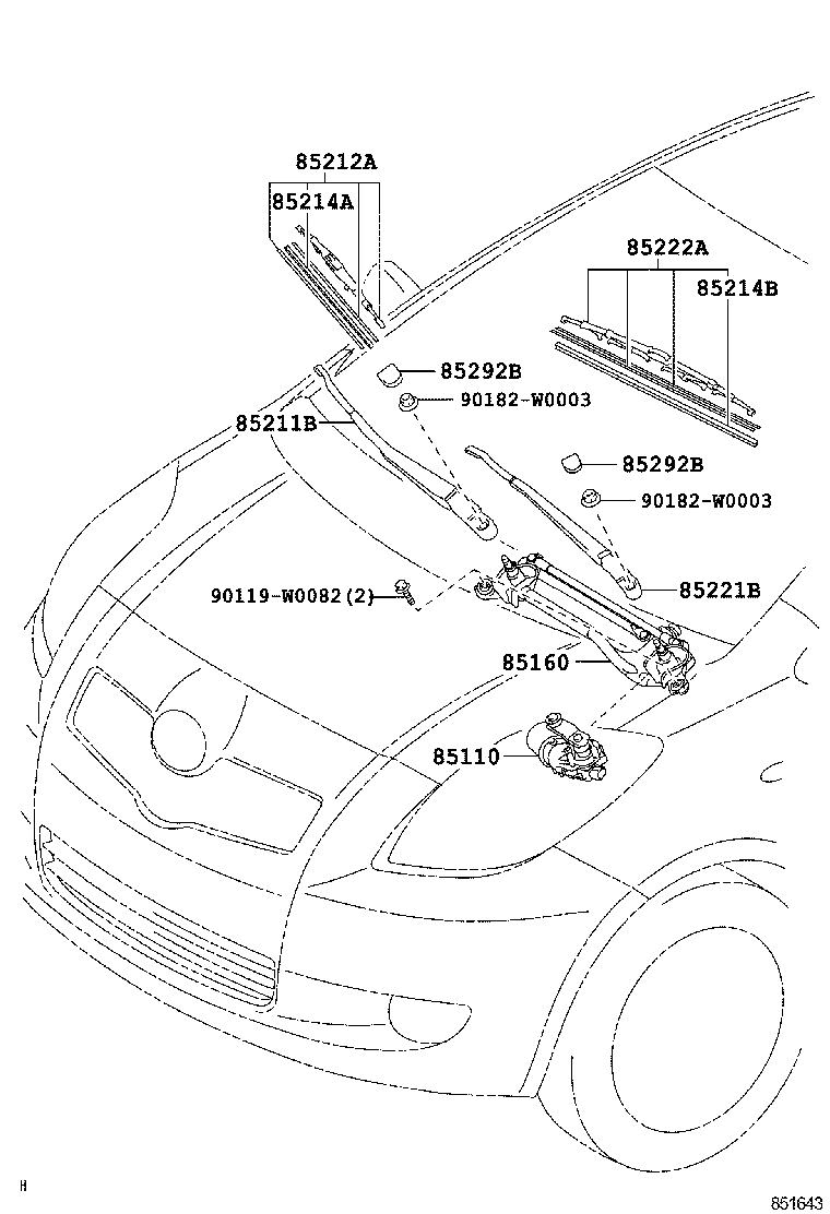 85214-0D091 RUBBER, WIPER, RH product image