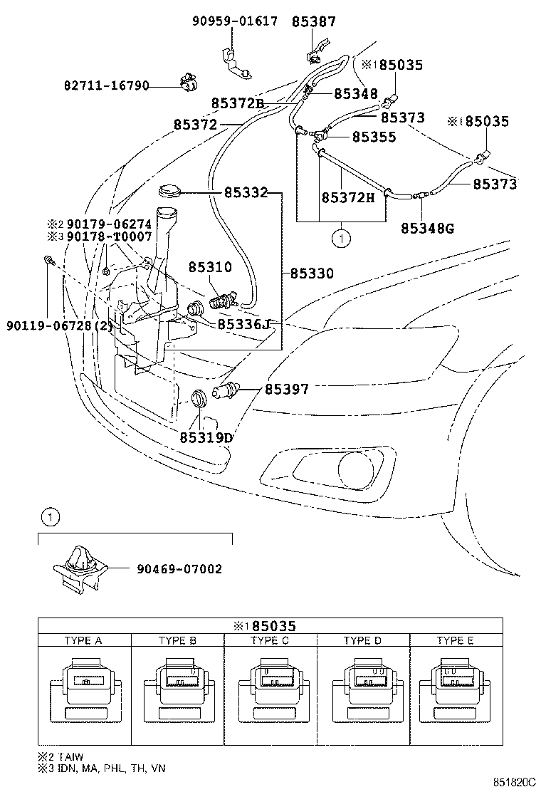 85315-06150 JAR ASSY, WINDSHIELD WASHER product image