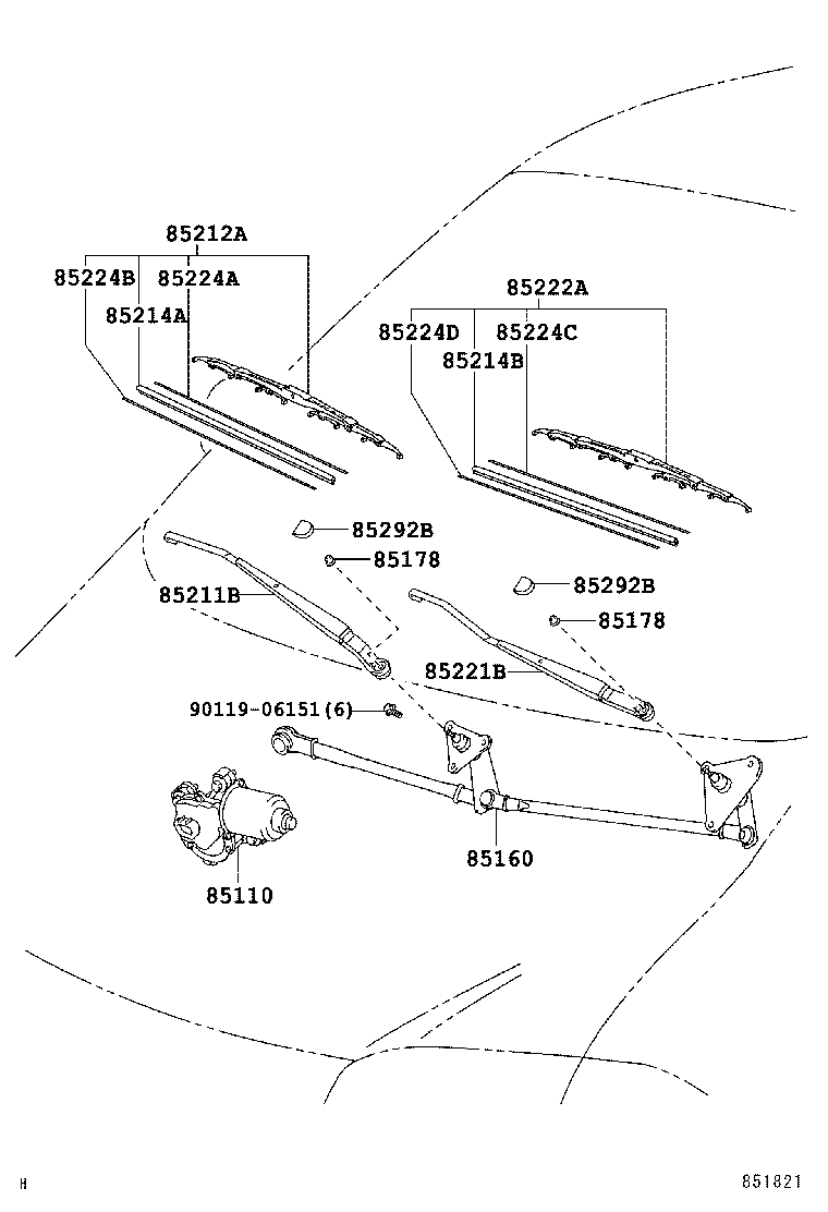 85214-48031 RUBBER, WIPER, RH product image