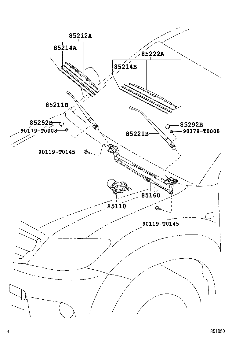 85150-0K011 LINK ASSY, WINDSHIELD WIPER product image