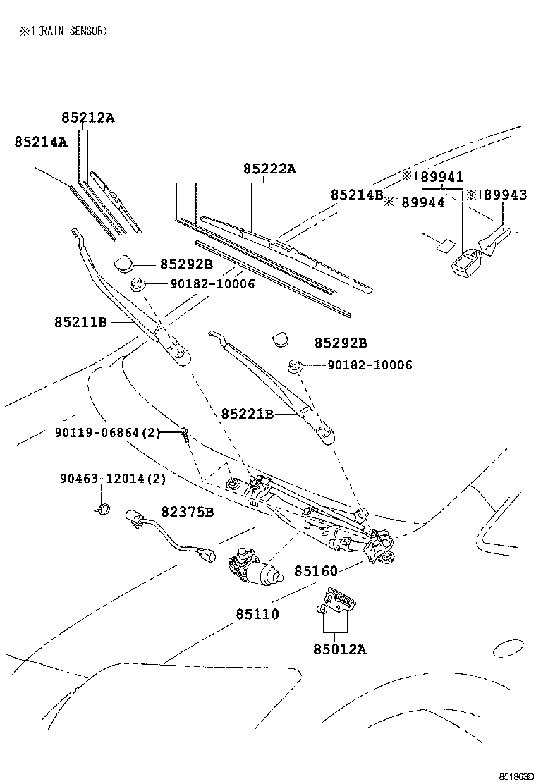 85212-28170 BLADE, FR WIPER, RH product image