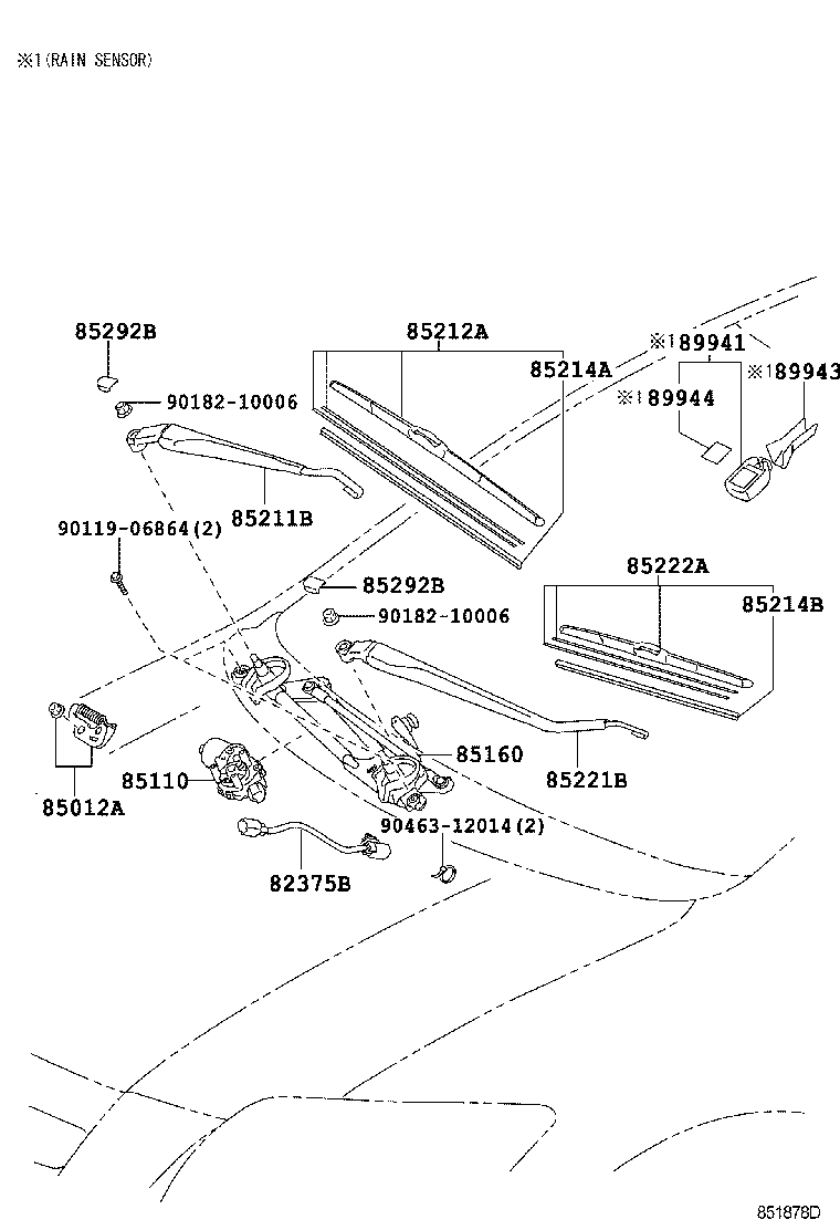 85212-28170 BLADE, FR WIPER, RH product image