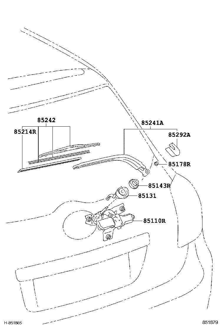 85242-12100 BLADE, RR WIPER product image