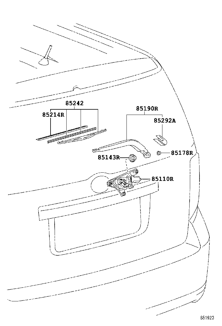 85242-12110 BLADE, RR WIPER product image