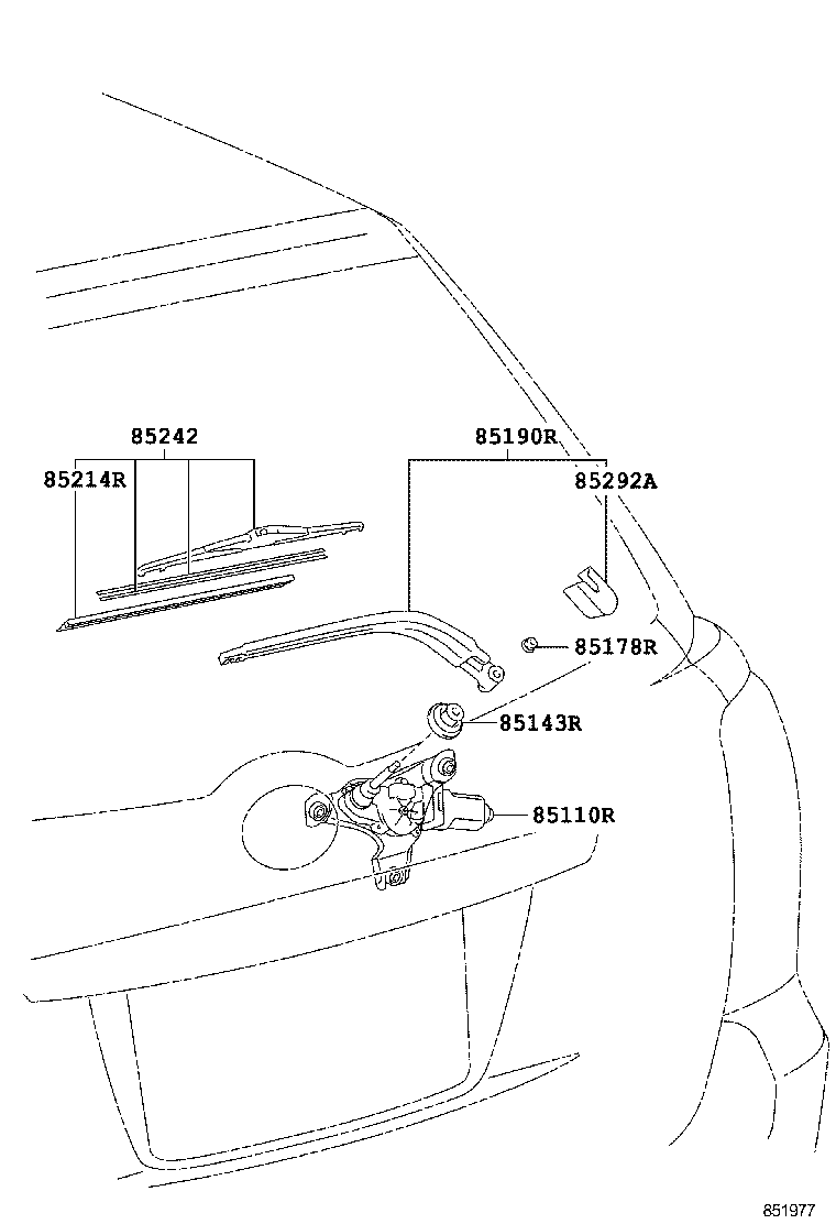 85242-13090 BLADE, RR WIPER product image