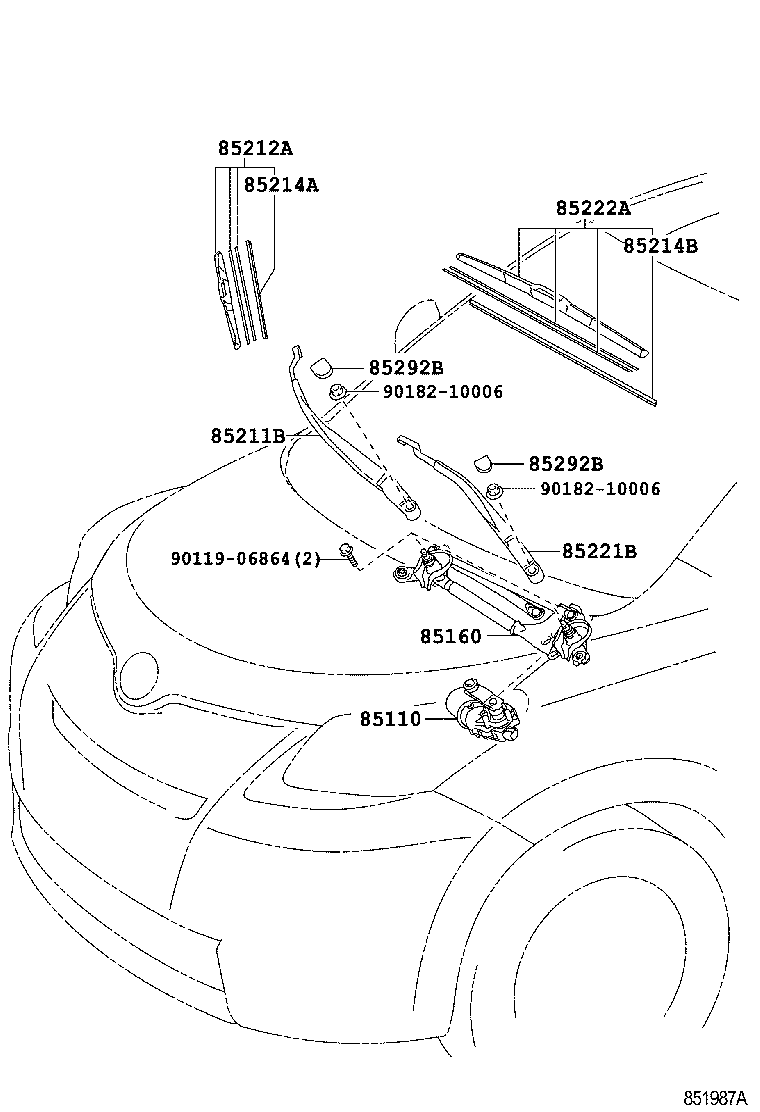 85214-68030 RUBBER, WIPER, RH product image
